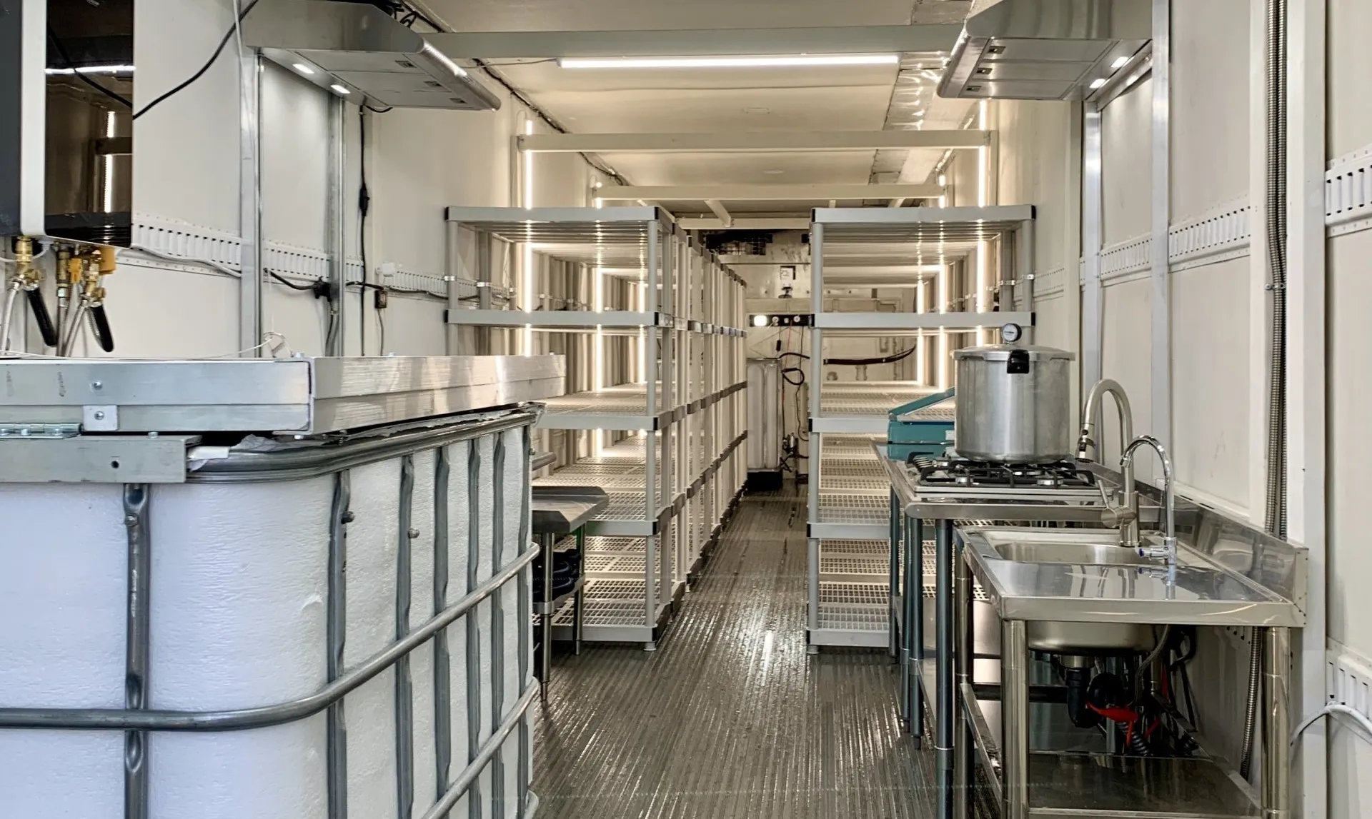 Inside the mushroom trailer lab and inoculation unit